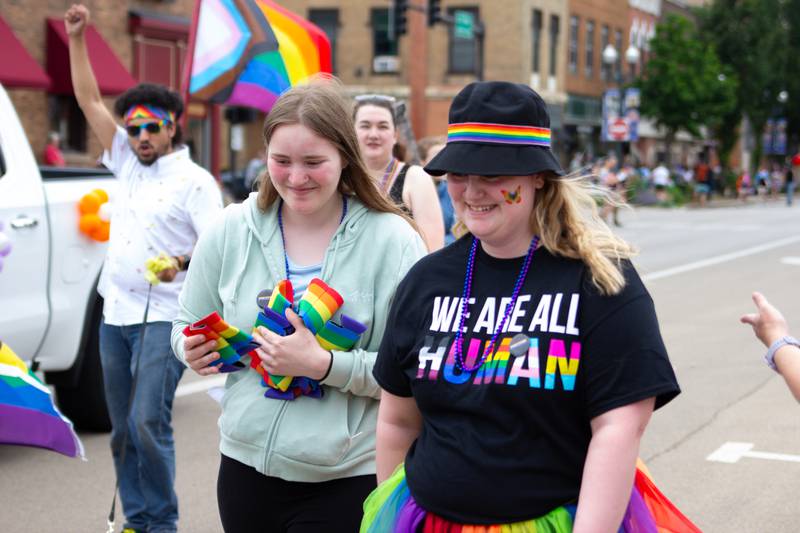 Paraders walk in Ottawa Family Pride Fest Parade on Saturday, June 8, 2024 at Jordan Block Park in Ottawa.
