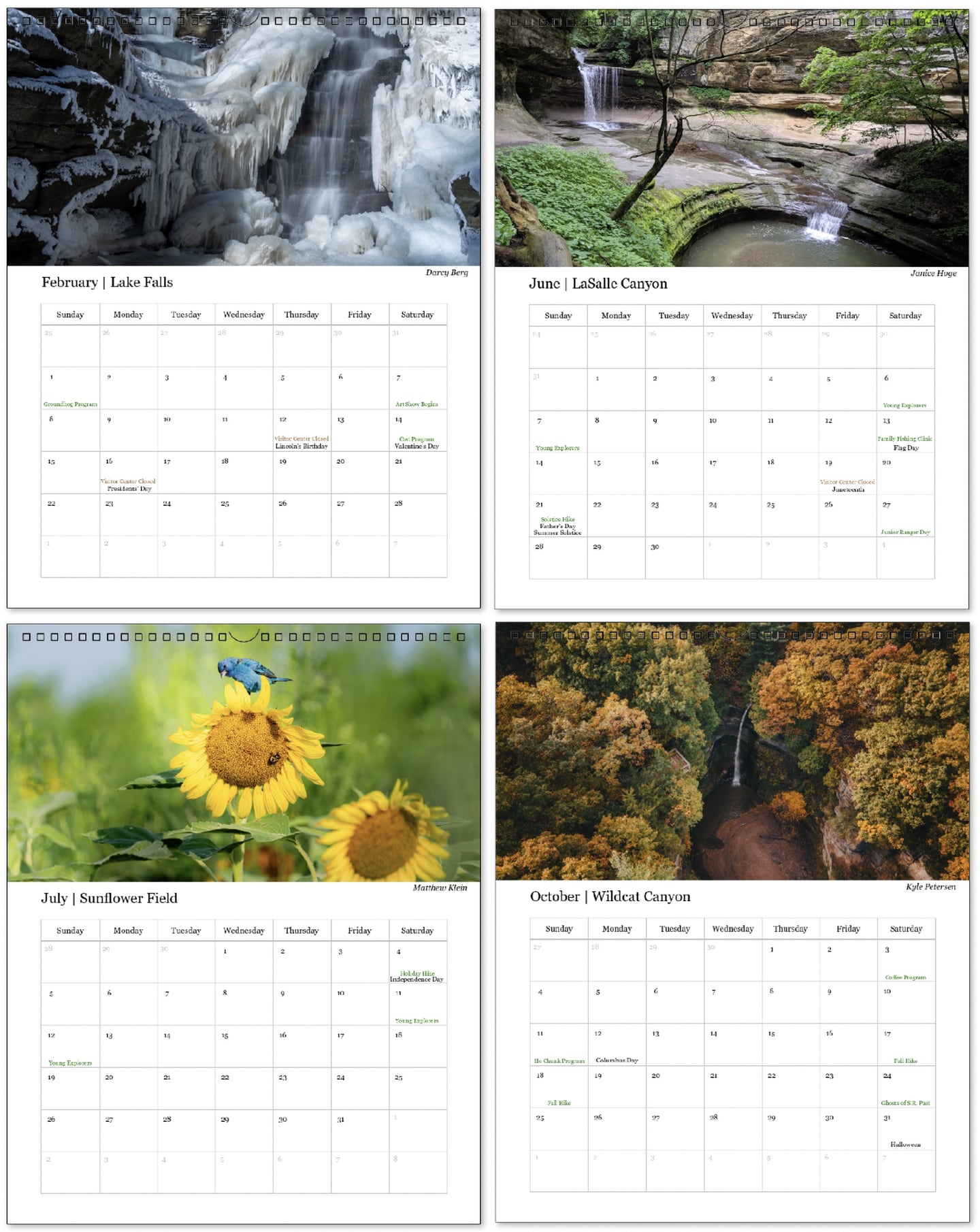 Starved Rock and Matthiessen Calendars are now available for purchase in-stores and preorder online, with 100% of the proceeds being donated to the Starved Rock Foundation.