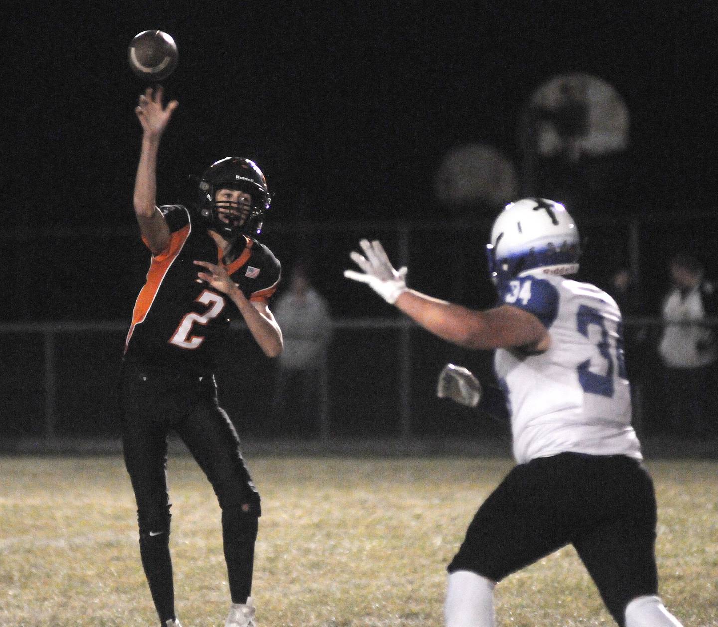 FCW's Seth Jones throws a pass against Blue Ridge at the Wood Shed on Friday, Oct. 7, 2022.