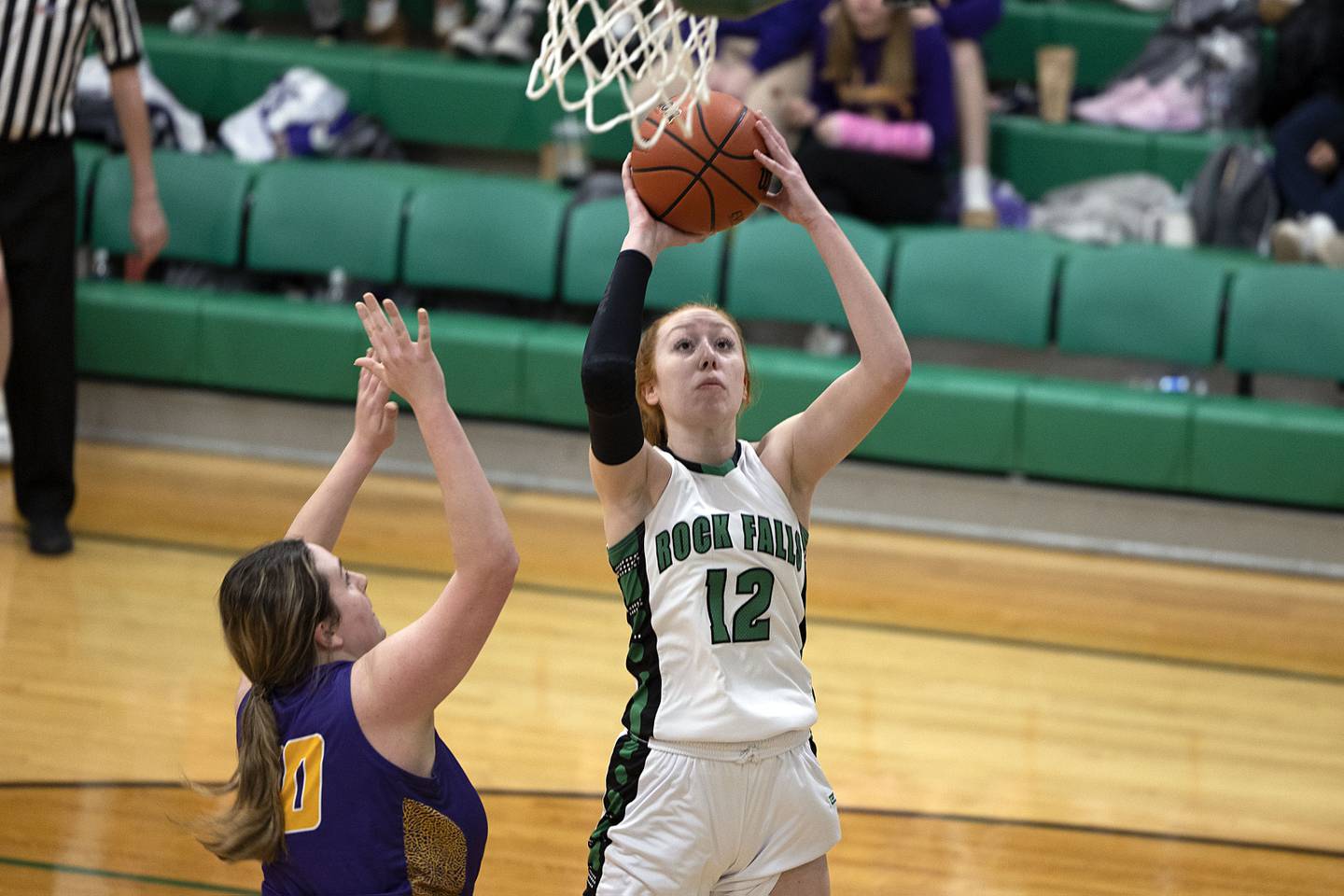 Rock Falls’ Emily Lego puts up a shot against Mendota Saturday, Jan. 14, 2023.