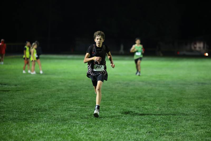 Bradley-Bourbonnais' Ethan Gomez runs during the All-City cross country meet at Bishop McNamara on Wednesday, Sept. 17, 2025.