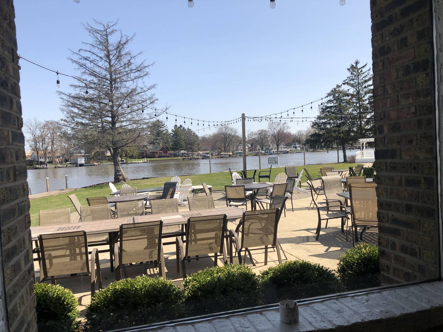 Overlooking a channel off the Fox River from the dining room at the Metalwood Grille, McHenry.
