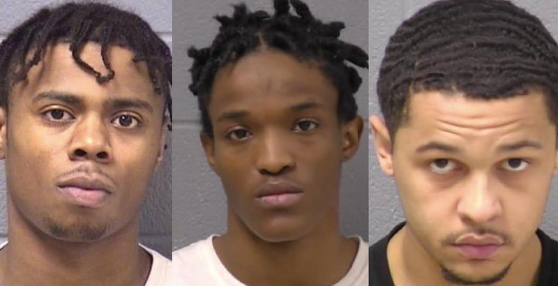 Dontavious Harvey (left), Denarius Lofton and Jacob Schraer.