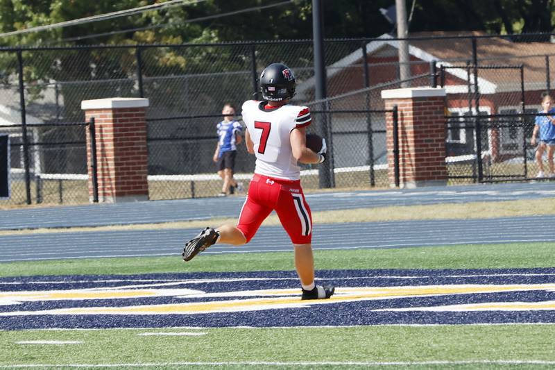 EP Panther Gaven Adams cruised into the end zone for his first touchdown of the game Saturday in Sterling against host team Newman Catholic Comets.