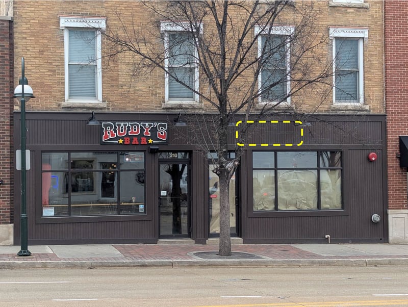 The City of St. Charles is reviewing plans for a change of signage at 208 W. Main St. The site of planned late night hot dog shop Rud Dogs.