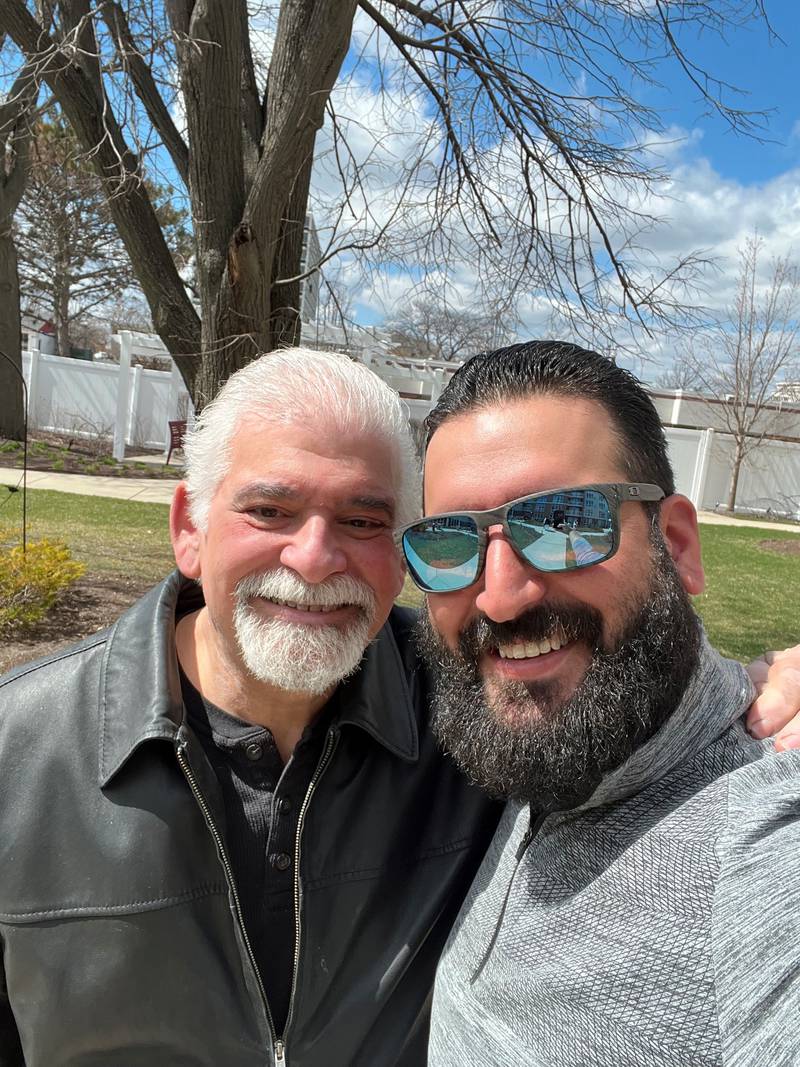 Crystal Lake resident Angelo Pleotis, 64, shown on the left, was seriously injured during an accident on July 27, 2022, during which a car crashed through his garage and into the home itself. Pleotis' family said he may be paralyzed for life now.