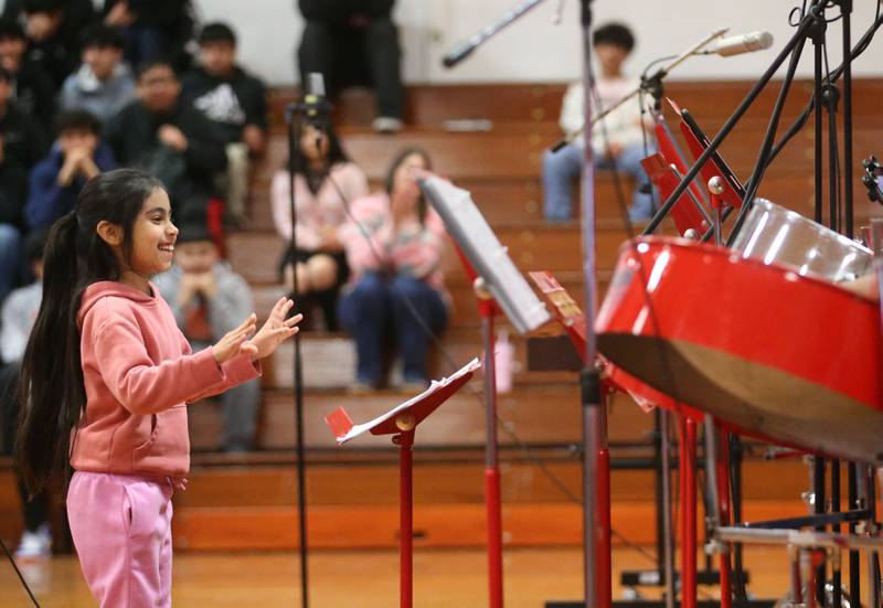 Presley Paz a student at DePue School, was selected to be a guest conductor during the NIU Steelband performance on Friday, Feb. 14, 2025 at DePue School.