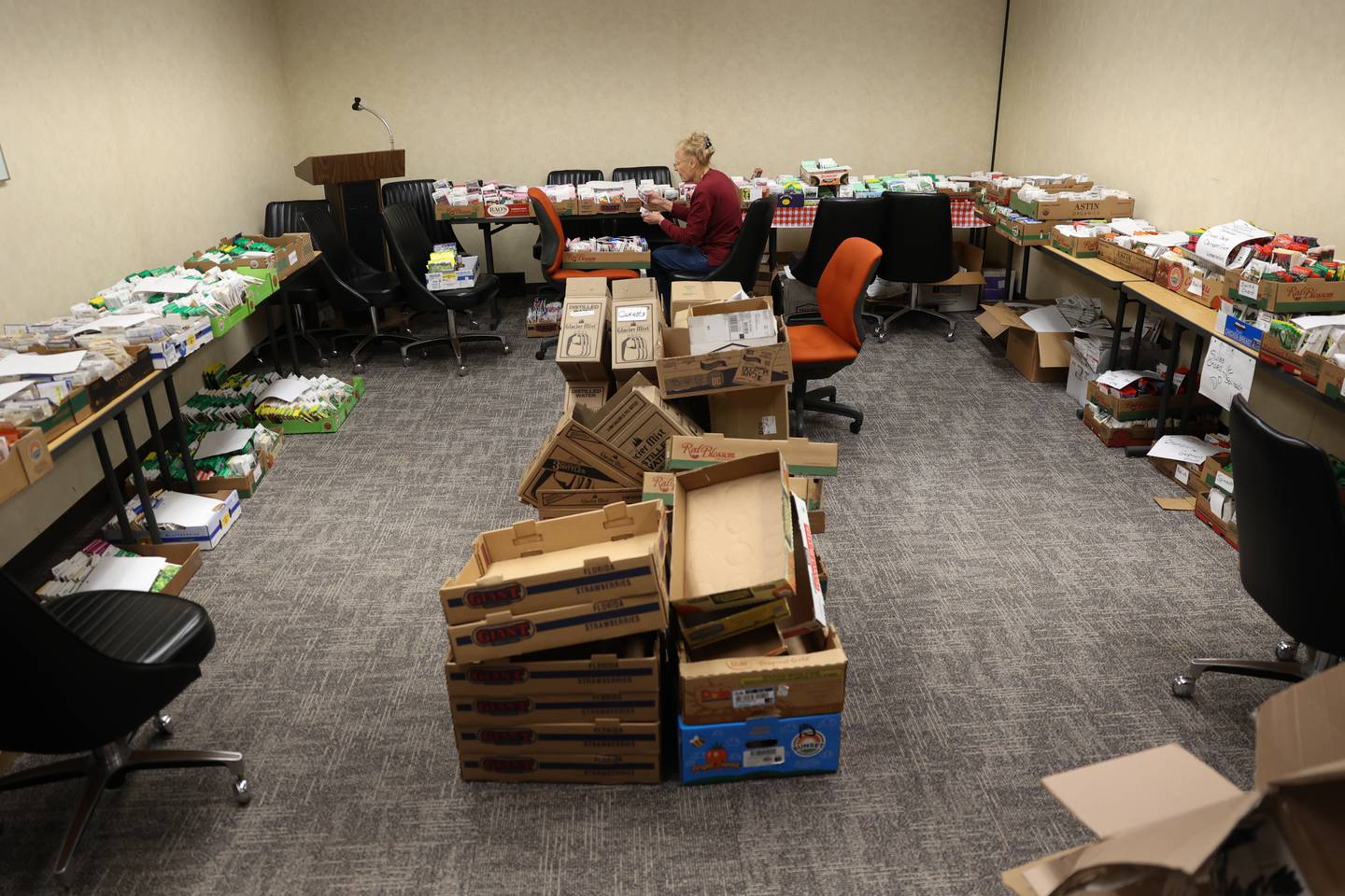 Nancy Eleder of Homer Glen was one of many volunteers who organized seed packets for the upcoming SeedFest on February 25th at the University of Illinois Extension office in Will County. Eleder is seen on Tuesday, February 14, 2023.