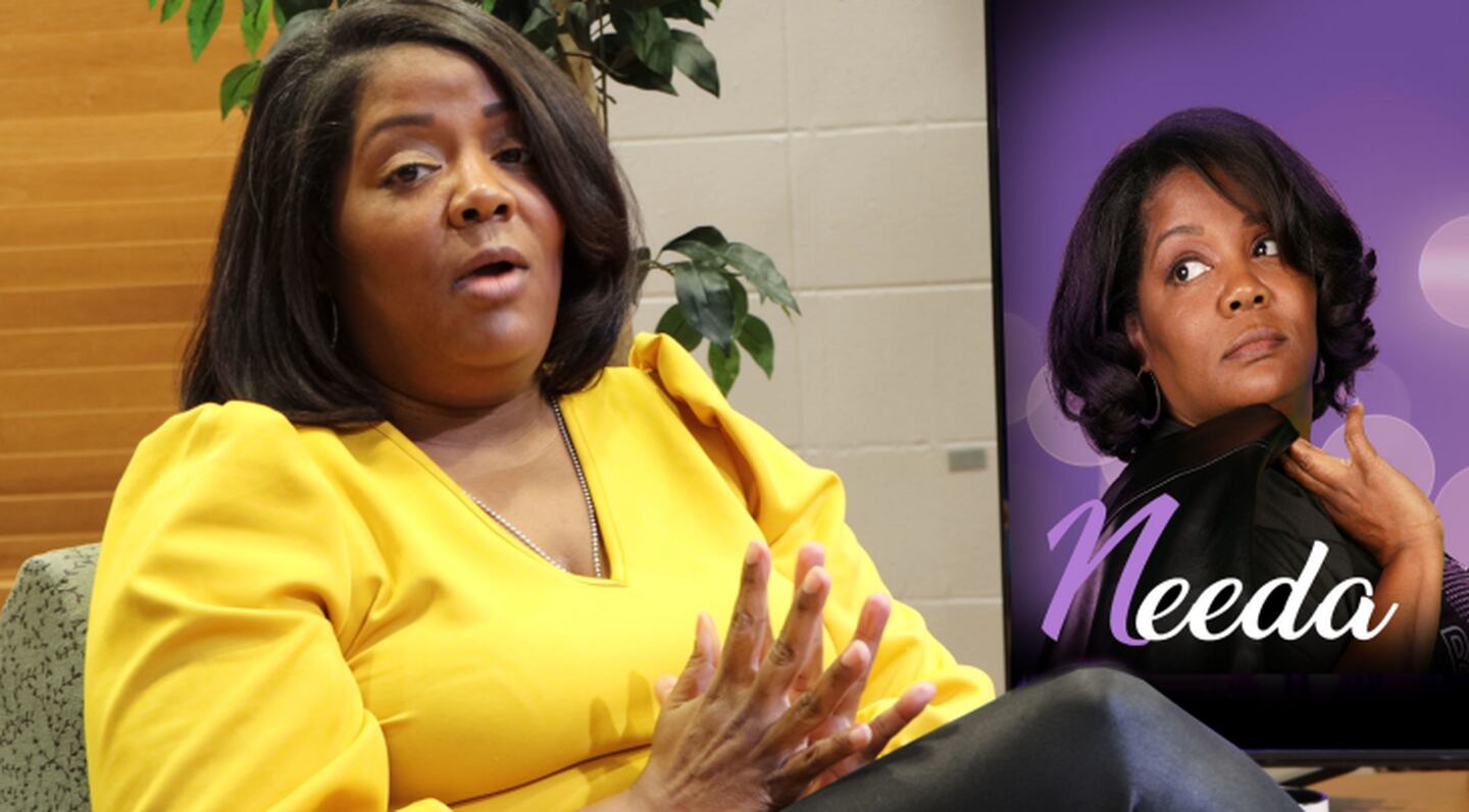 Talk show host Needa (Staneeda Ware) introduces her special guest on the Needa Show in the GSW Network "Joseph Galilee."