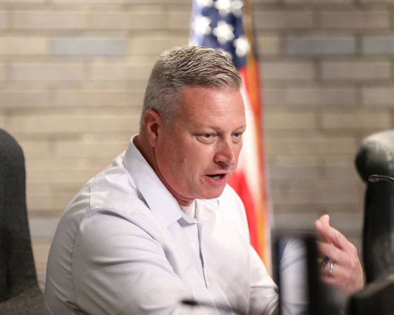 Councilman Joe Clement speaks at the Joliet City Council Committee meeting on single-family rentals.  Aug 11, 2022.