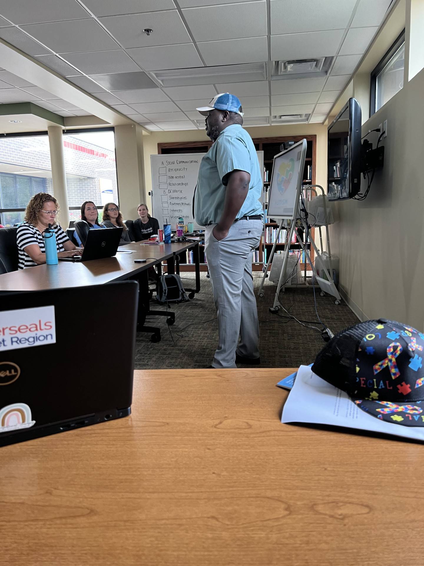 Brandon Adjoumani of Romeoville, a local author and special education teacher and paraprofessional supervisor at Connect Academy in Lombard, a non-public, therapeutic day school, presented at Easterseals Joliet about living with high functioning autism and his current mentoring experiences.