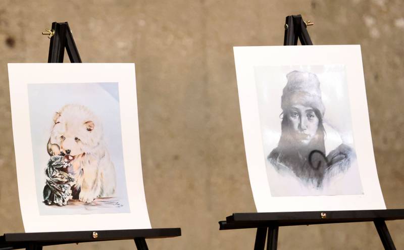 Artwork drawn by Yijing (Larissa) Zhang, a senior at St. Bede Academy, was on display during the 9th annual NCI Artworks Mad Hatter Ball on Friday, Jan. 16, 2026 at the Westclox Event Center in Peru. Zhang, has studied art since she was 4 years old and enjoys photography as well as playing the pipa.