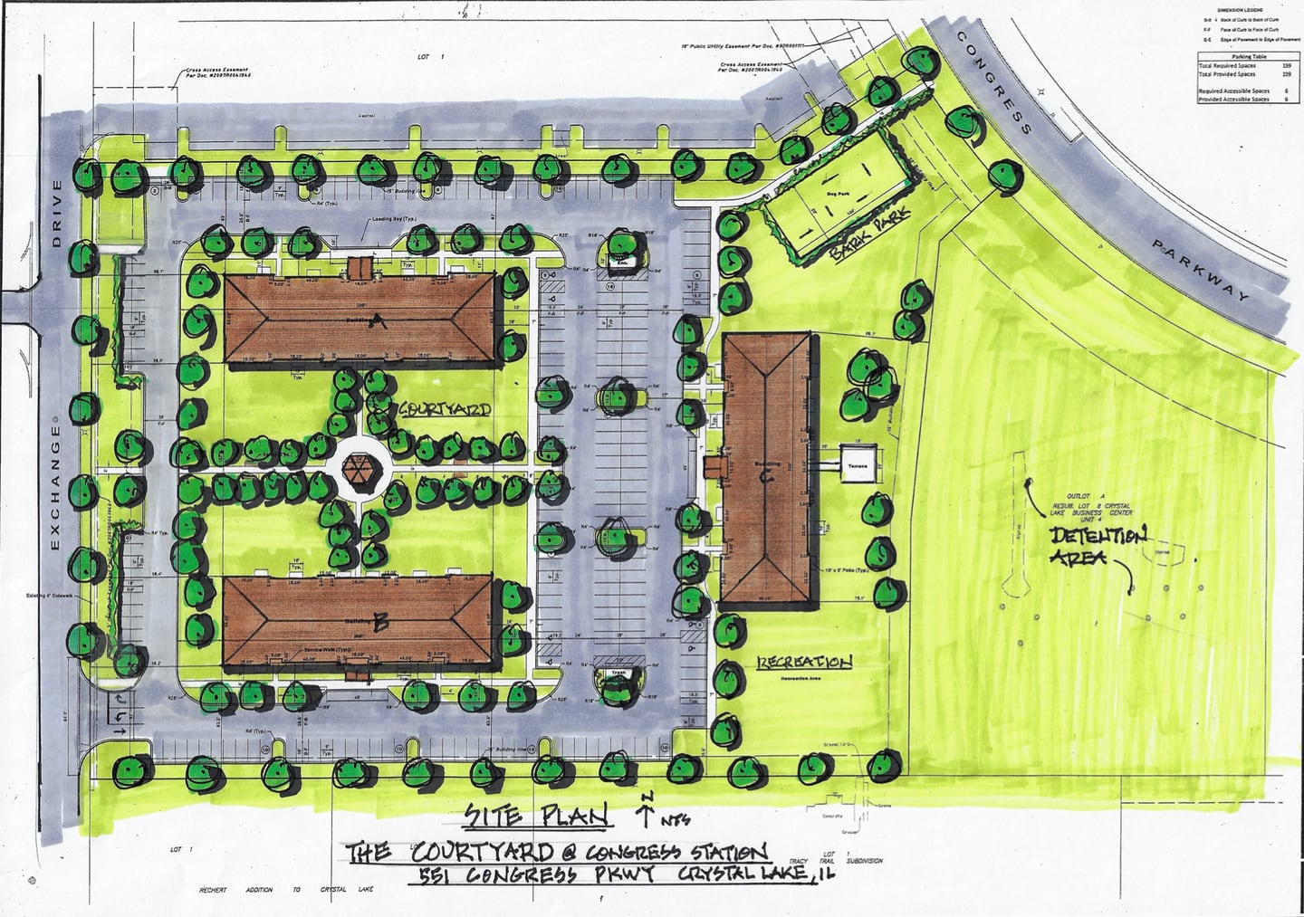 Renderings show a 93-unit apartment development proposed for 551 Congress Parkway in Crystal Lake. The City Council gave preliminary approval to the project on Tuesday, Jan. 18, 2022.