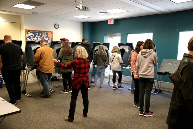 Voters at the Town and Country Library in Elburn for the General Election on Tuesday, Nov. 8, 2022.