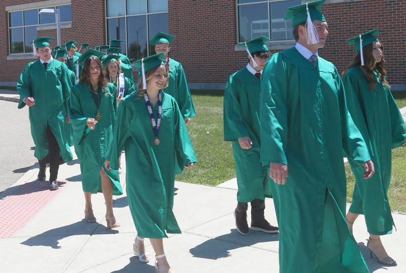 St. Bede Class of 2025 graduates walk procession during the 133rd annual commencement ceremony on Sunday, May 18, 2025 at St. Bede Academy.