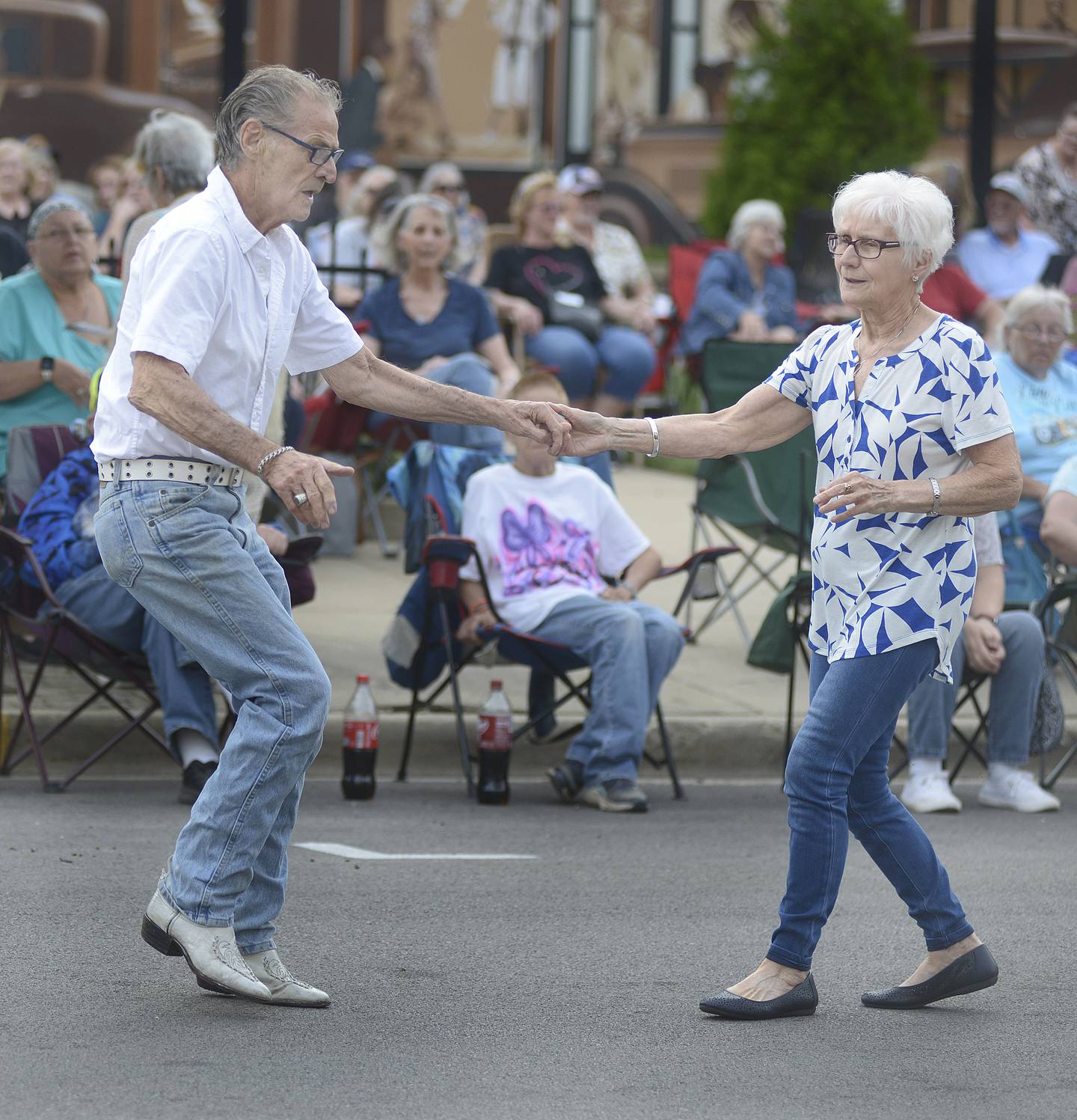 There was dancing in the street Friday night during the first of the Jammin’ at the Clock concert series Friday in Streator