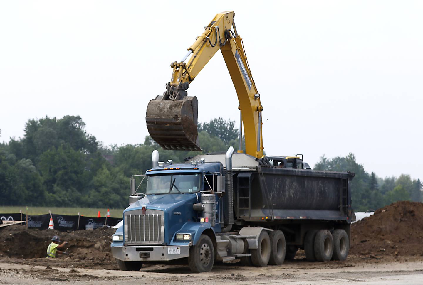 Work continues near Randall and Miller roads on Thursday, July 31, 2025, The county roadwork project, relying on federal dollars, runs between Ackman Road in Crystal Laker to Acorn Lane and Polaris Drive in Lake in the Hills.