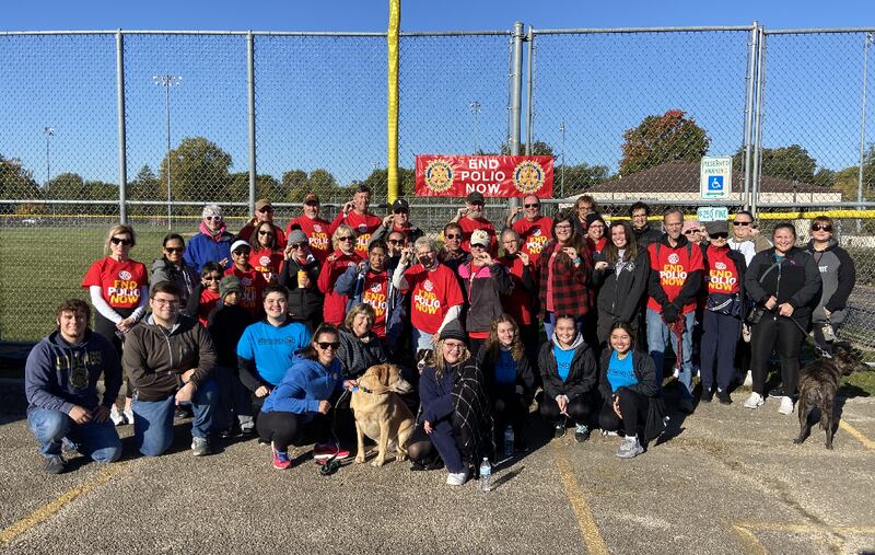 Six Sauk Valley Rotary Clubs – Dixon, Rock Falls, Sterling Noon, Rotaract of Sauk Valley Community College, Twin Cities Sunrise, and Walnut – raised slightly more than $2,600 in the seventh annual End Polio Now Walk, which began and ended Oct. 8, 2022, at Centennial Park in Rock Falls. The Gates Foundation will triple that amount in matching funds, making  the total contribution about $7,800.