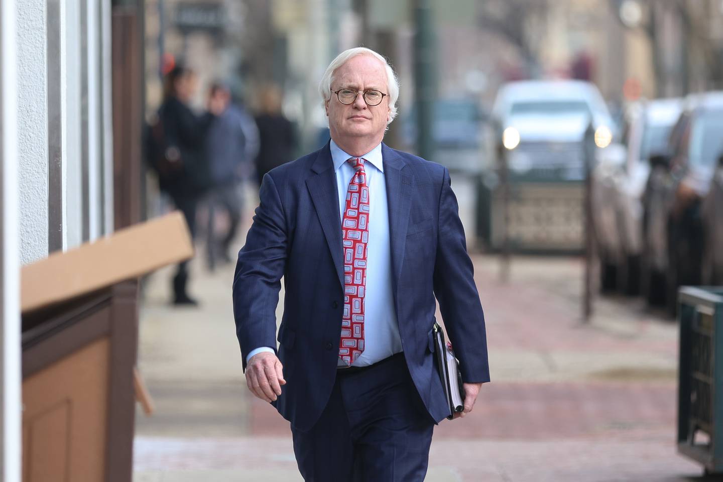 John Partelow, the lawyer representing Joliet Township Karl Ferrell, arrives to theWill County Annex Building. Thursday, Mar. 17, 2022, in Joliet.