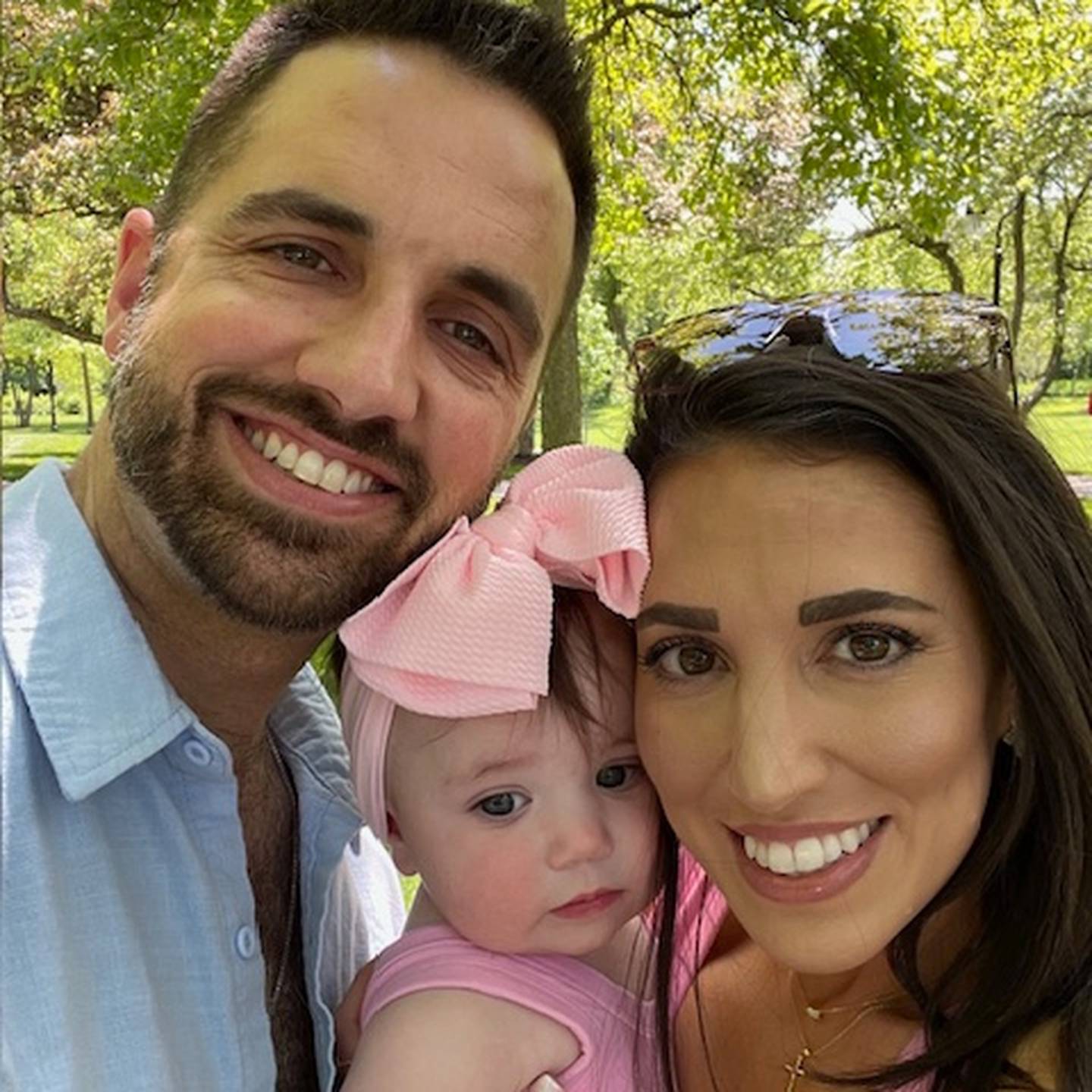 Ioanna Lo Destro and her husband Grant Lo Destro celebrate Mother's Day with their newborn baby in Batavia.