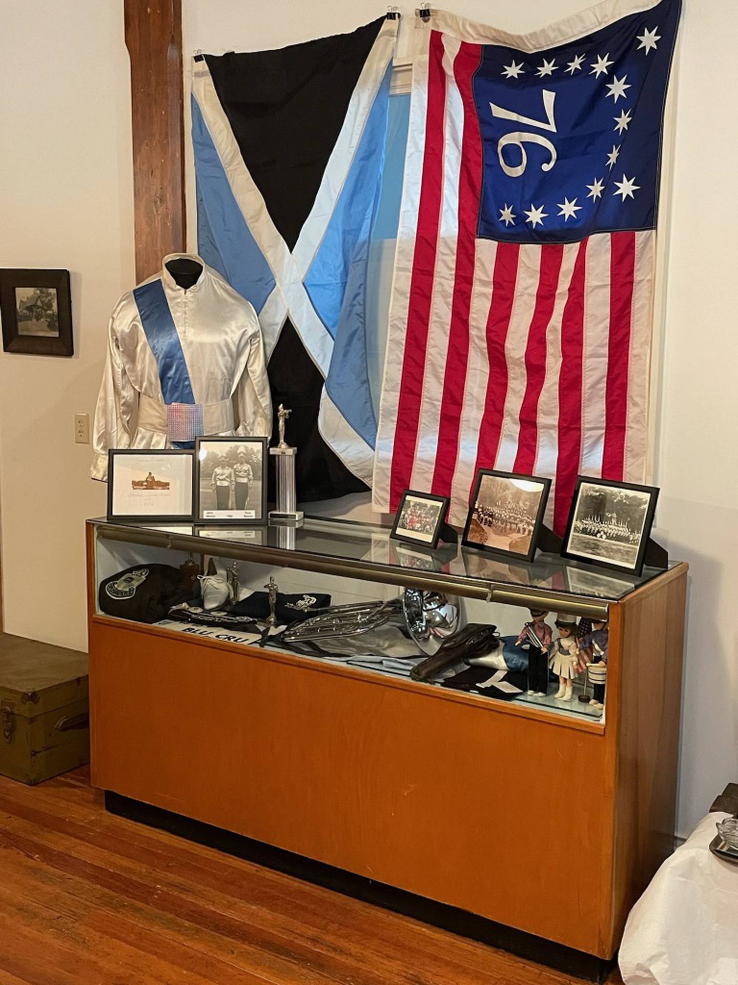 The new display at the La Salle County Historical Museum on the Crusader drum corps.