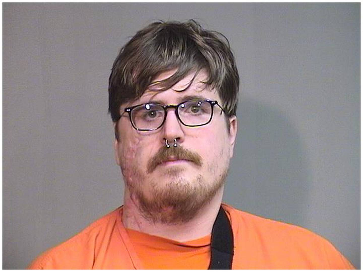 Booking photo of Connor C. Kirkpatrick from May 2023 after he was charged with arson.