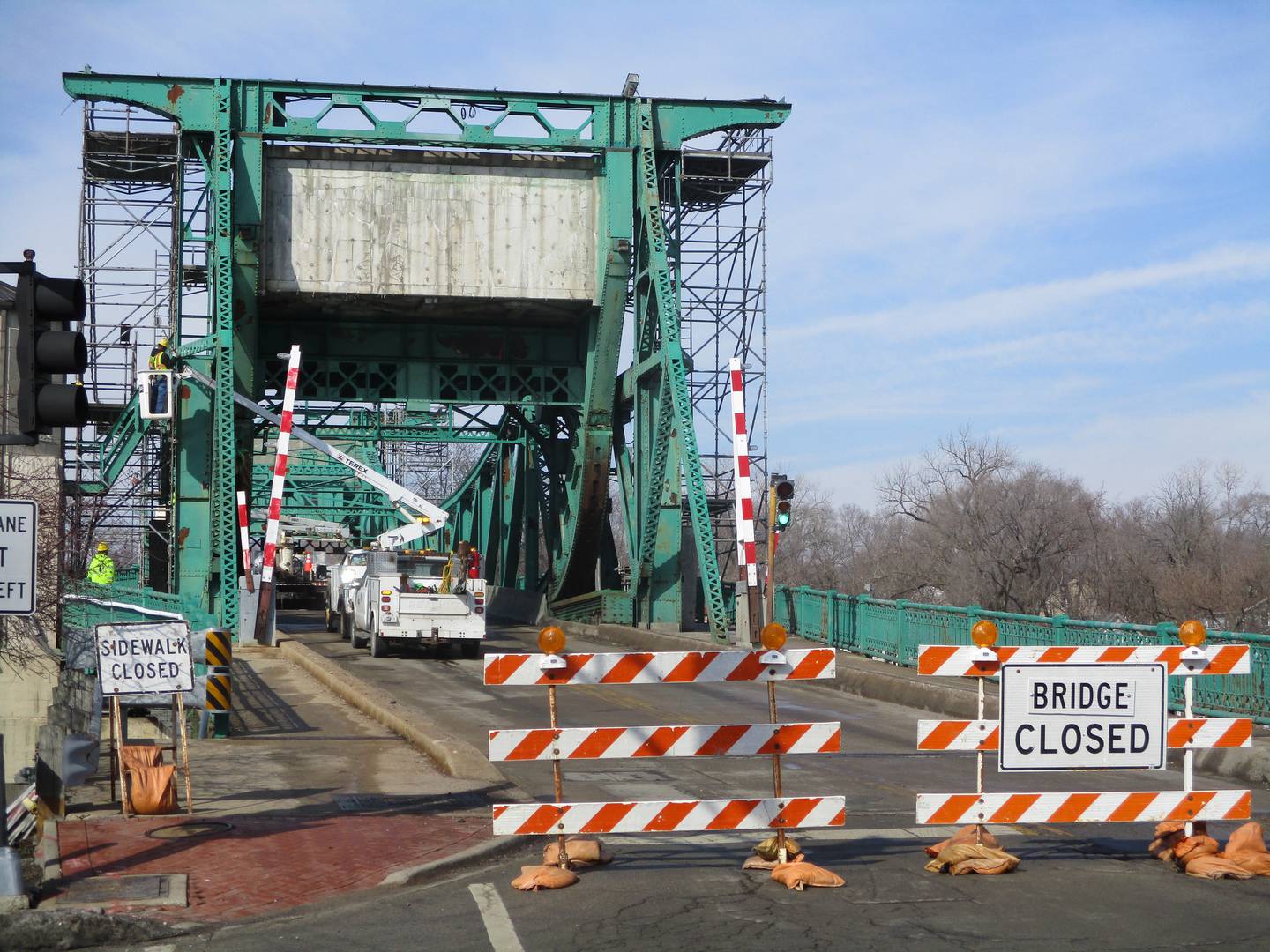 The Illinois Department of Transportation closed the Jackson Street bridge in downtown Joliet for technology upgrades on Monday, Feb. 21, 2022.