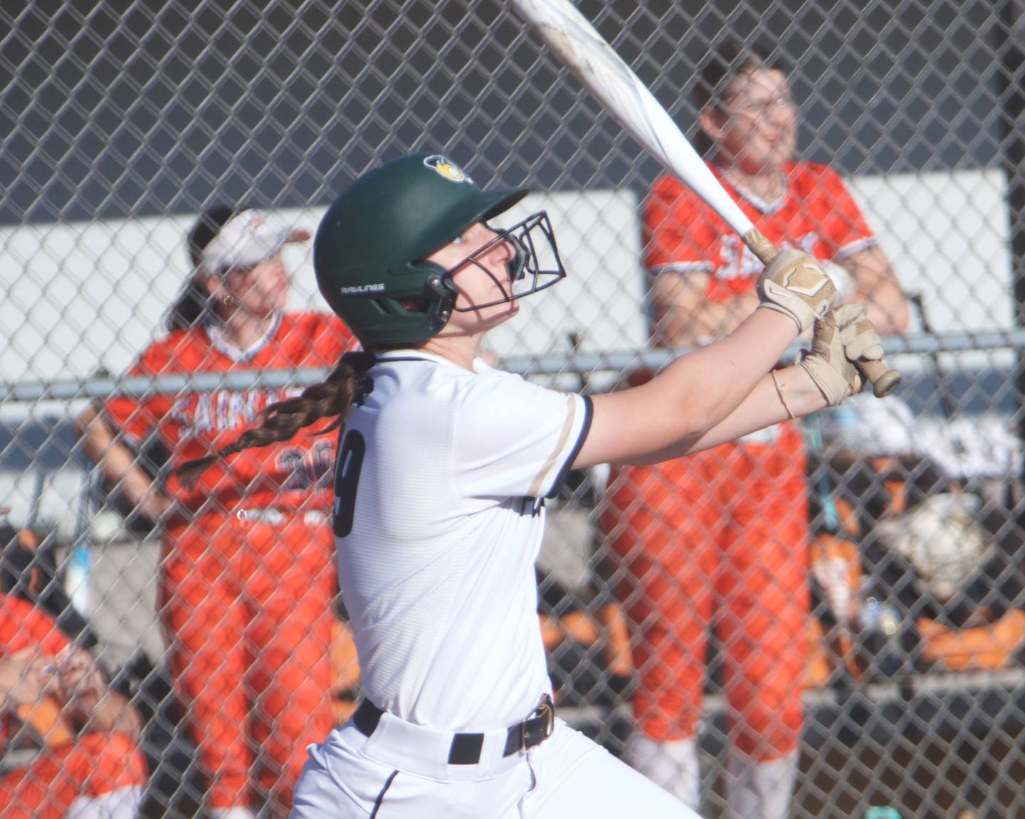 Glenbard North's Lauren Kozlovsky hits a homer  against St. Charles East on Monday May 5, 2025 in Carol Stream.