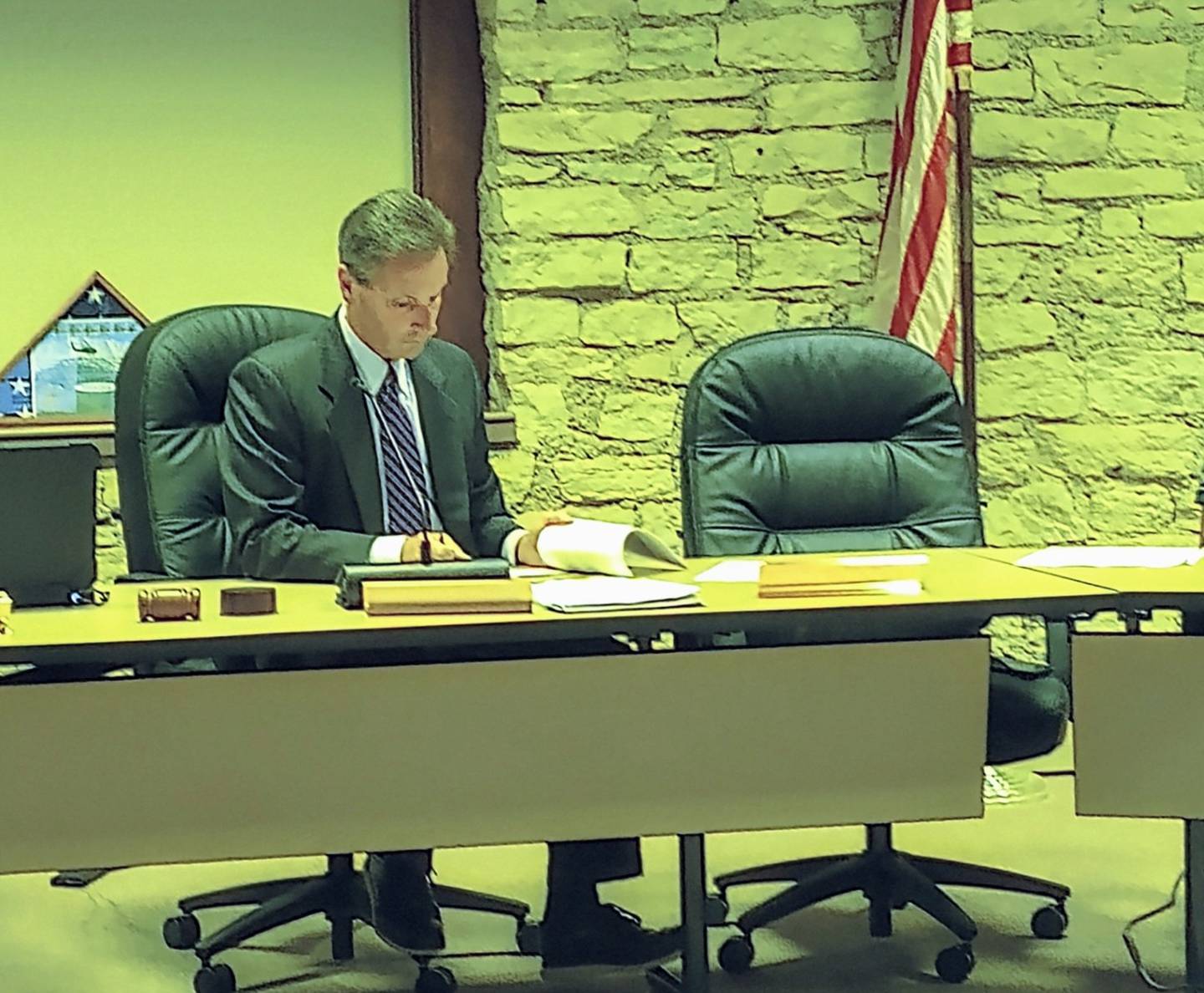 Hearing officer Victor Puscas said he will take arguments under advisement and render a decision in a few days. Geneva took property code enforcement action against Shodeen Family Foundation regarding the circa 1843 blacksmith shop at 4 E. State St.