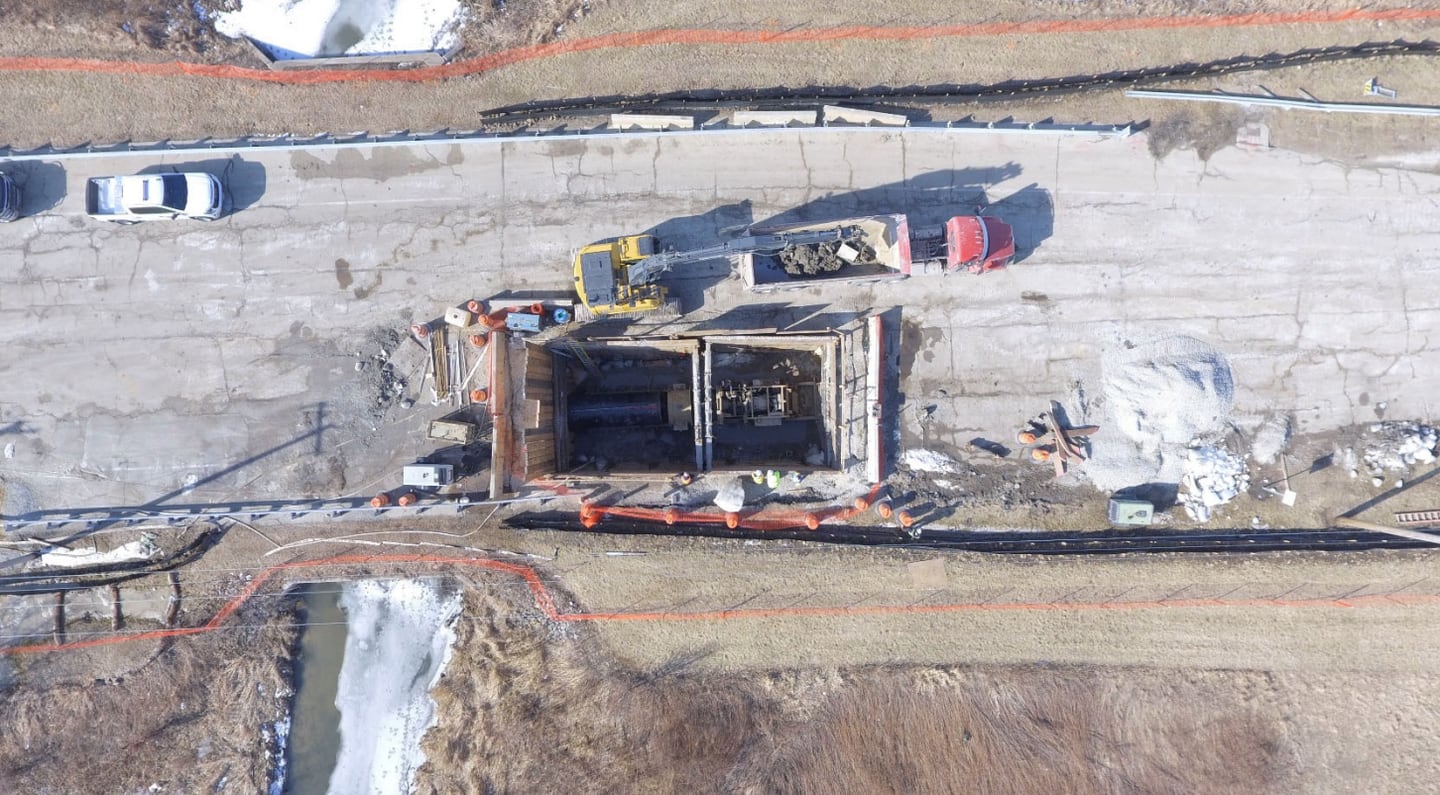 Construction crews replace water main in Naperville as part of the Lake Michigan water sourcing project connecting to Oswego, Yorkville, and Montgomery.