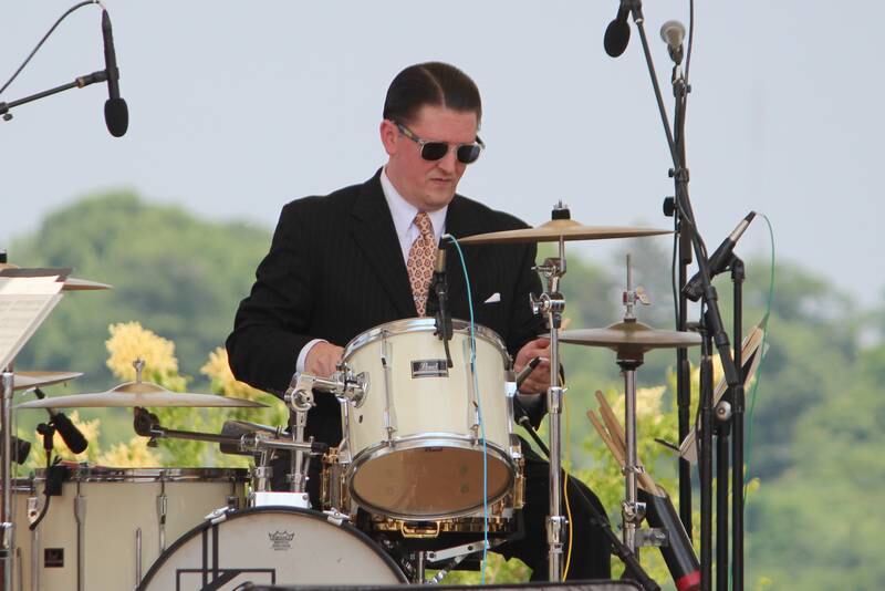 Josh Duffee breaks out the sticks with his orchestra Saturday, June 10, 2023, during Rock Falls Tourism’s Bellson Music Fest.