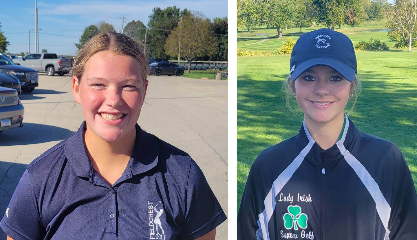 Fieldcrest senior Jessica Schultz and Seneca sophomore Piper Stenzel.