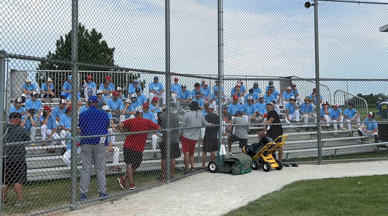 Baseball players listen to college coaches at a previous Central Illinois Showcase. The event returns to Veterans Park in Peru on Aug. 11.