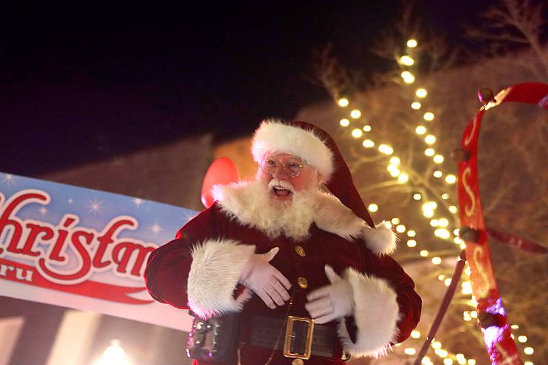 Santa makes an appearance to conclude the Festival of Lights Holiday Parade in downtown Crystal Lake on Friday, Nov. 29, 2024.