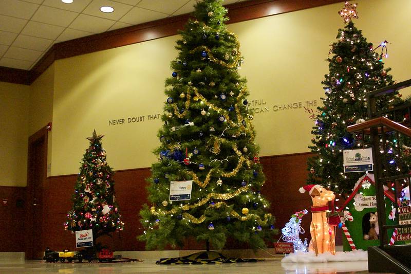 Montgomery's Festival of Trees featured Christmas trees decorated by area businesses, families and organizations inside and outside of Village Hall.