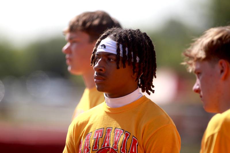 Batavia’s Darin Ashiru during a 7 on 7 tournament on Thursday, July 10, 2025 at Batavia High School.