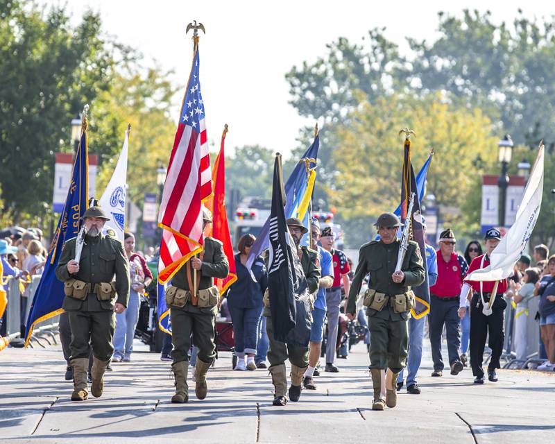The American Legion leads off the Plainfield Homecoming parade Saturday, Sept 20, 2025 in downtown Plainfield