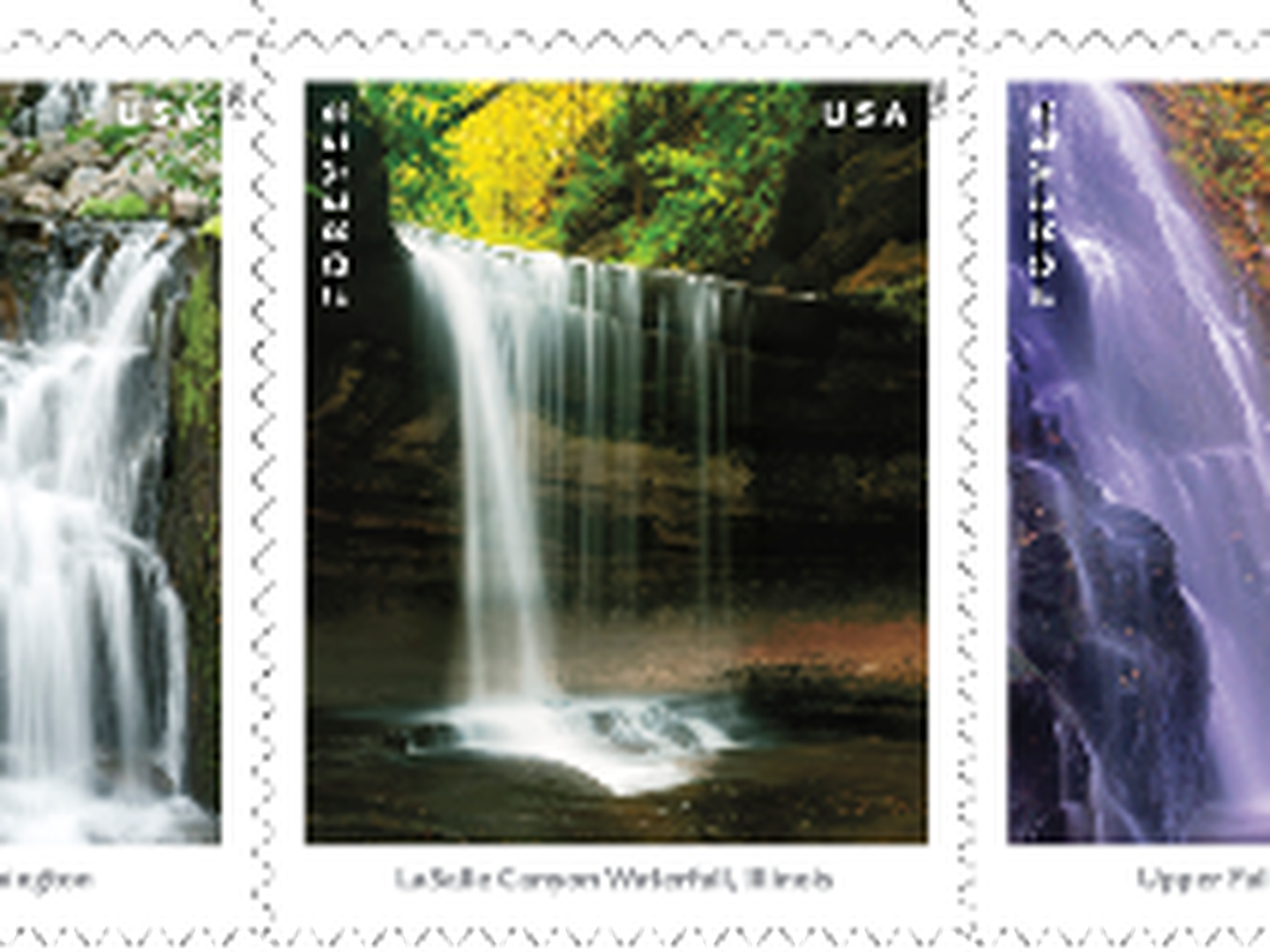 Starved Rock State Park's La Salle Canyon is one of 12 waterfalls in the United States Postal Service's stamp collection.