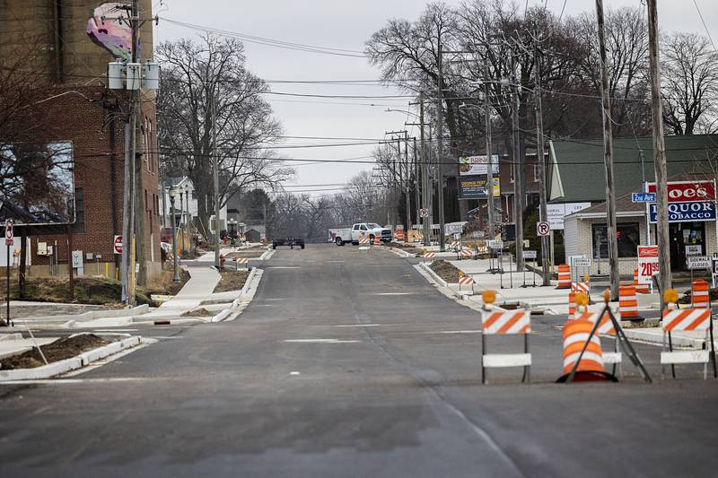 Second Street between First Avenue and Third Street in Sterling remains closed Friday, Jan. 9, 2026. The street reconstruction was delayed in September due to power line poles not being able to be moved before the end of 2025.