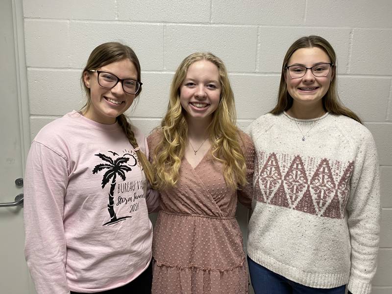 Winners of the Bureau Valley High School Voice of Democracy competition have been announced by the Wyanet VFW Post #6634. Winners include seniors Nicole Kerber in first place, Izabel Wallace in second place and Liana Ledergerber in third place.