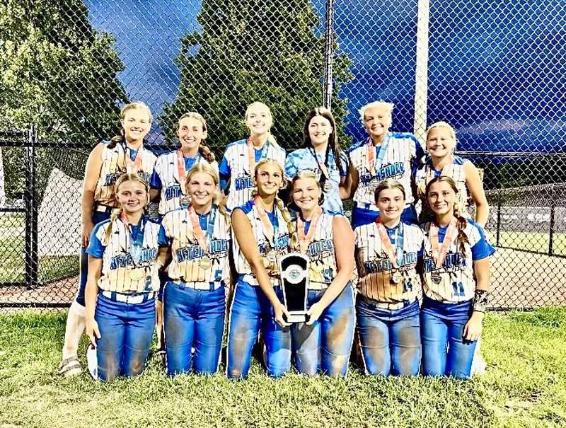 The Aftershock 16U softball team finished third with a 9-2 record in the Southeast National Championship 16U B division with roughly 50 teams in Hendersonville, Tenn. Team members are (front row, from left) Sophia Pyszka (L-P), Reese Reviglio (Princeton), Kelsey Frederick (L-P), Ava Delphi (Hall), Makayla Hecht (Princeton) and Addie Piecha (L-P) and back row Emily Wright (Bureau Valley), Emma Slingsby (St. Bede), Morgan Mulliken (Moline), Izzy Gibson (Princeton), Amaya Gant (Normal West) and Rylee Harsted (Ottawa).