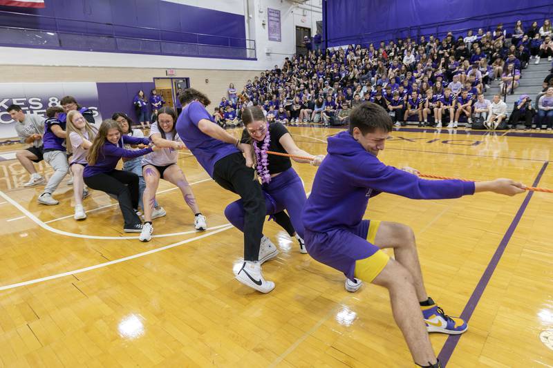 The sophomore class tugs against the junior class Friday, Sept. 27, 2024, at Dixon High School.
