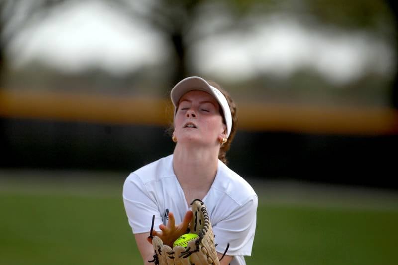 Geneva's Chase Salnick makes a catch in the infield during a game on Tuesday, May 6, 2025 against Batavia in Batavia.