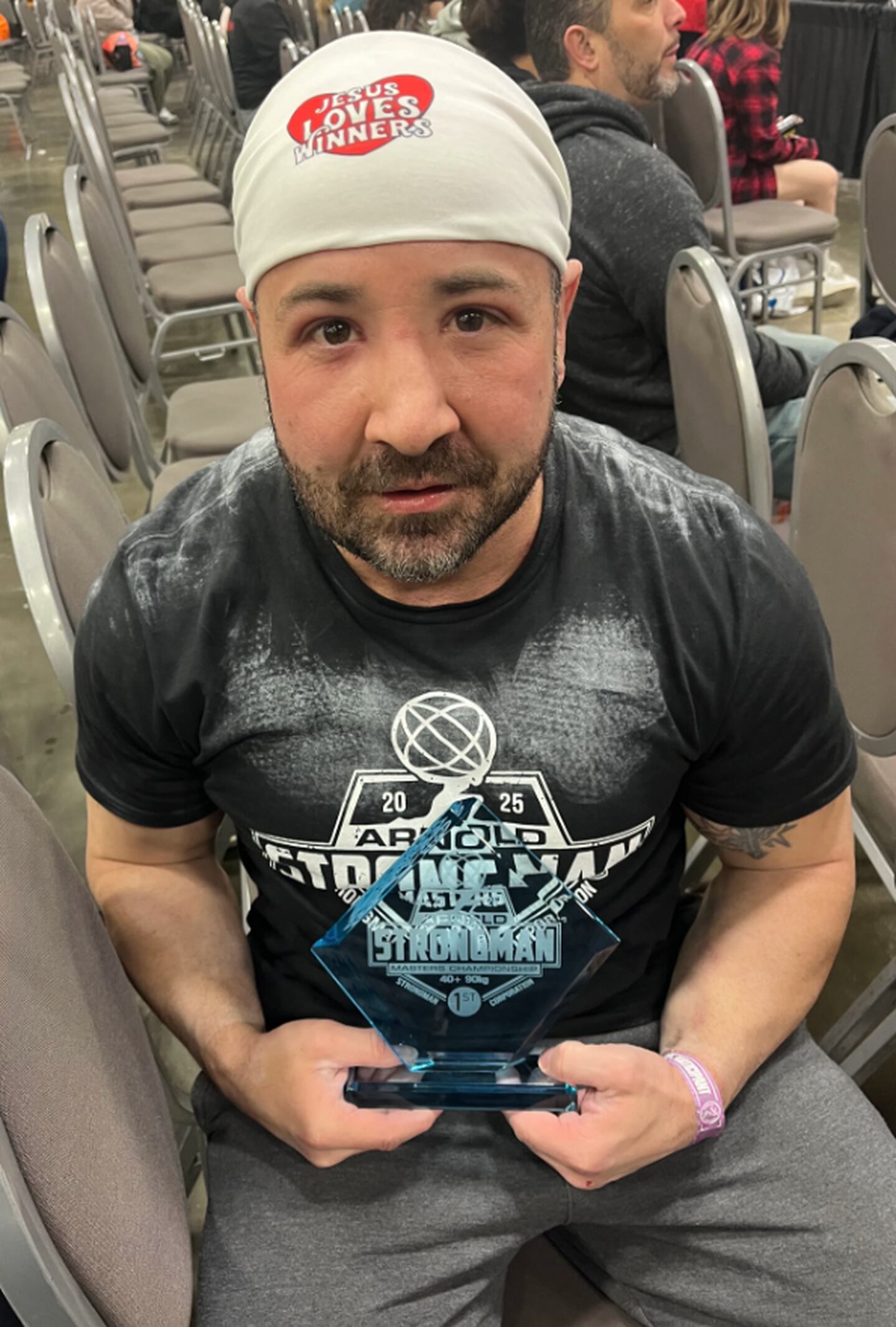 Crystal Lake native Quint Zambon recently won the Arnold Master's Strongman Championship in the men's age 40-plus 198-pound weight class March 2, 2025, in Columbus, Ohio.