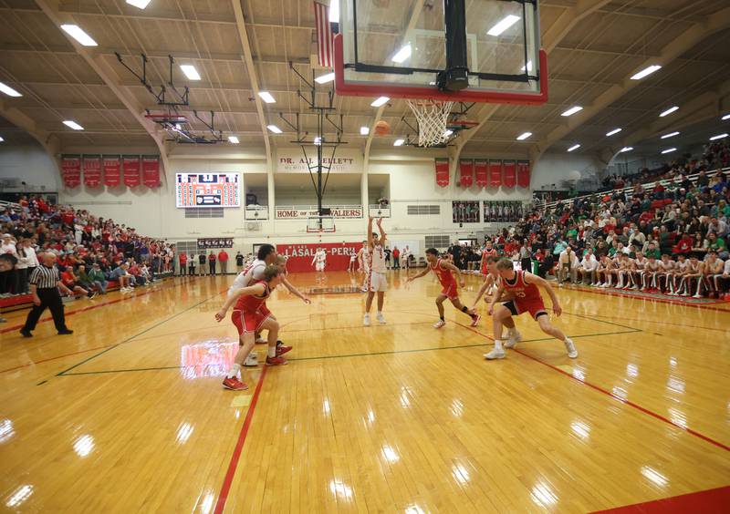 L-P's Erick Sotelo shoots the final free throws against Ottawa during the Class 3A Regional title game on Wednesday, Feb. 25, 2026 in Sellett Gymnasium at L-P High School.