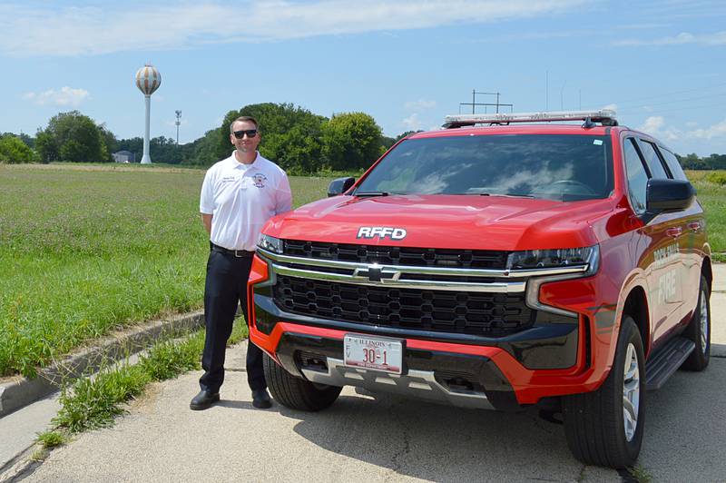 Rock Falls Deputy Fire Chief Kyle Sommers stands next to the 5-acre lot on Beltway Drive where the Rock Falls and Sterling fire departments hope to build a joint training facility.