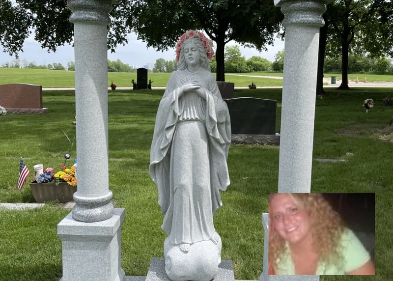 The gravesite of Anna Schneider, inset, of Sleepy Hollow, who died in 2009 at 19 under circumstances her family has long questioned.