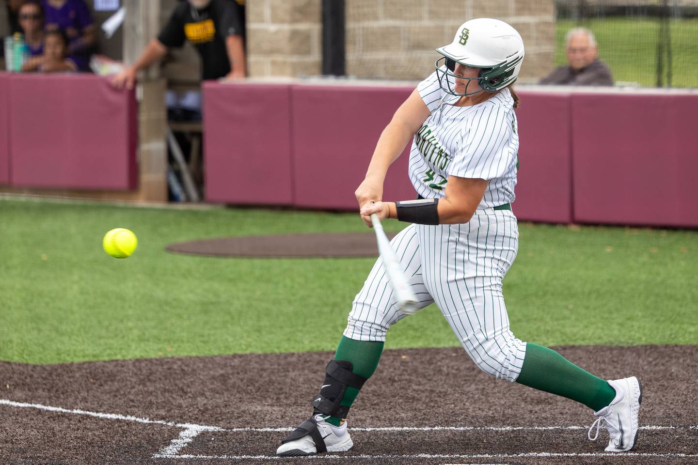 (42) Ava Balestri of St. Bede hits ball on Tuesday, May 27, 2025 at Illinois Valley Central High School in Chillicothe.