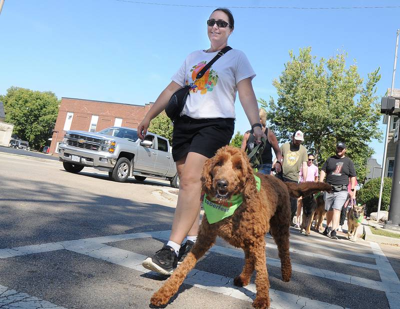 Many dogs and their owners participated in the “Pack Walk” through Ottawa Saturday during Bill’s Barktoberfest Saturday at Washington Square in Ottawa. The festival honors the late Bill Walsh Sr., an avid dog lover and community supporter. All proceeds benefit Bill’s Barking Lot, the new city dog park at 401 E. Lafayette St.