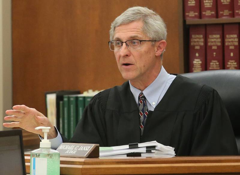 Judge Michael C. Jansz speaks during the Chester Weger case at the La Salle County Government Complex on Wednesday, April 10, 2024 in Ottawa.